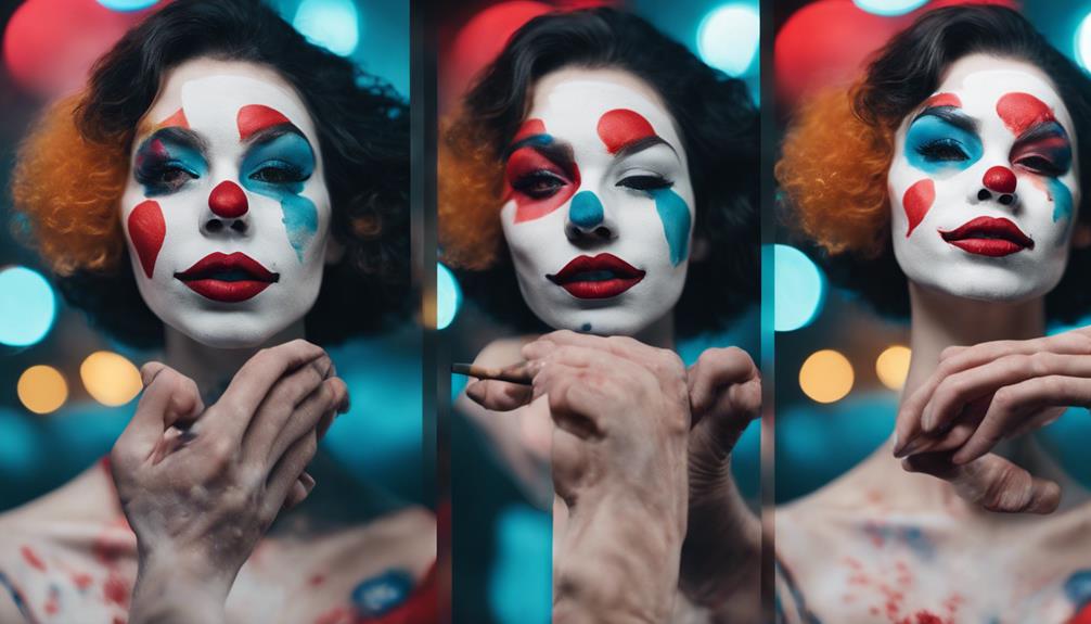 clown makeup application process