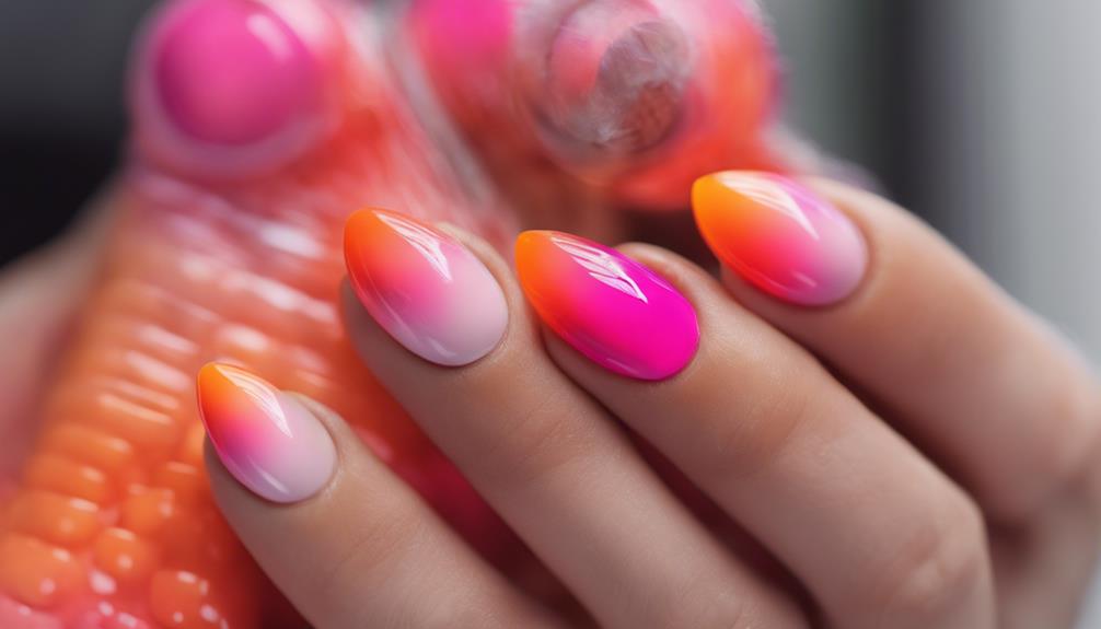 colorful gradient nail art