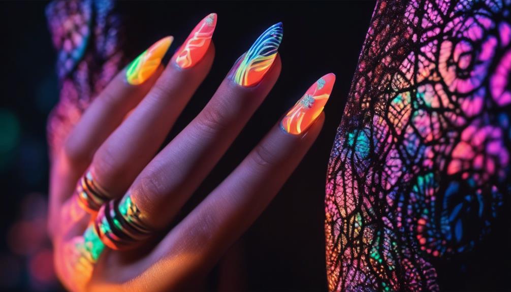 creative glow in the dark nail art