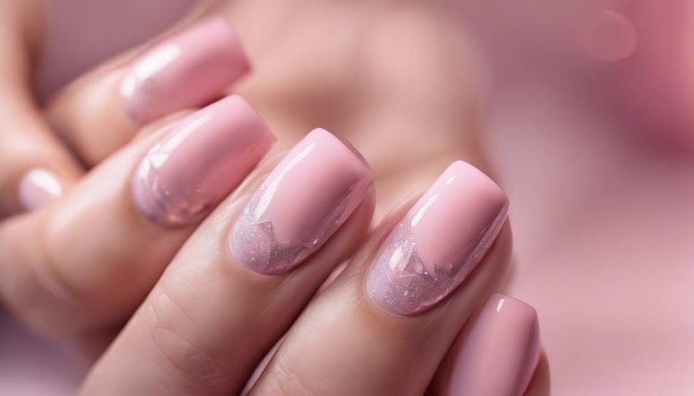 glossy pink nail shape