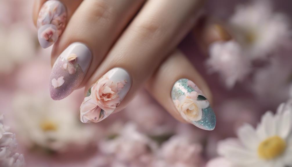 intricate flower nail art