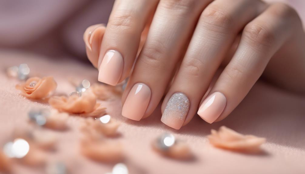 peach colored fuzzy nails
