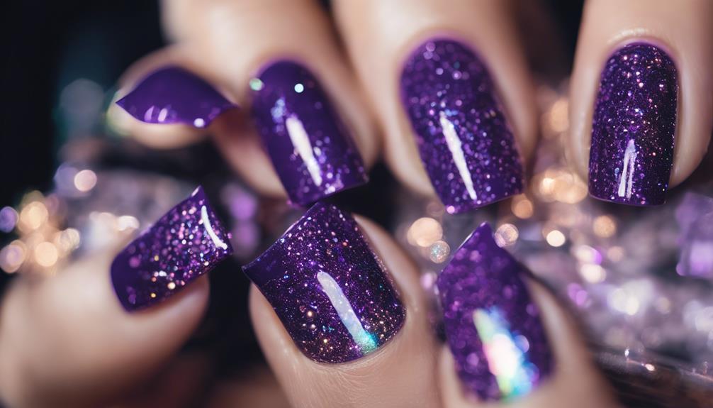 sparkly purple nail polish