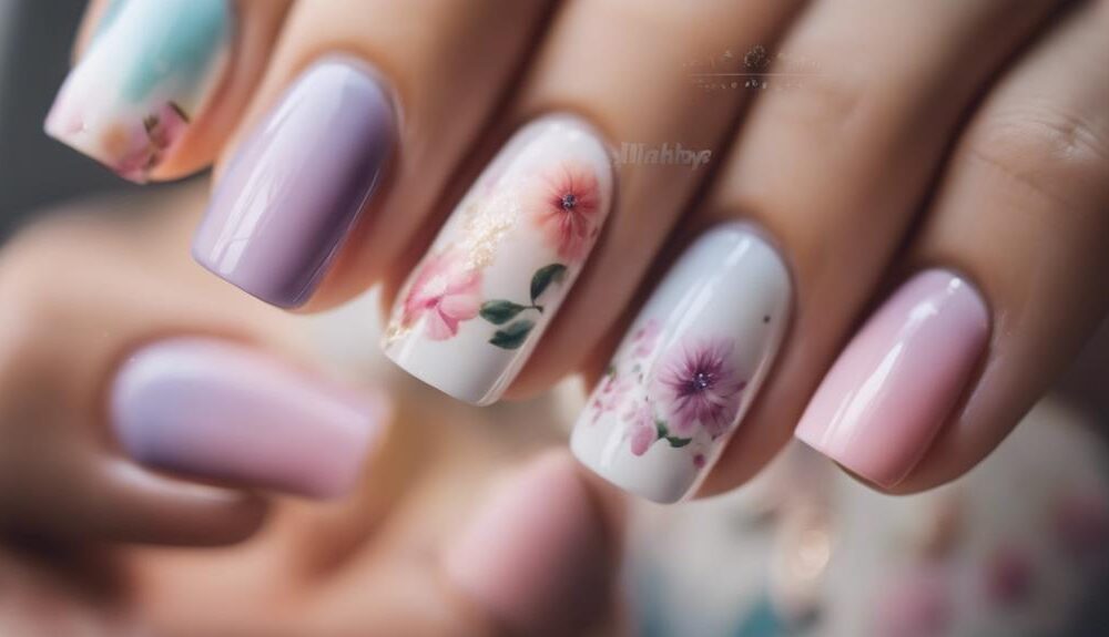 spring manicure inspiration floral designs