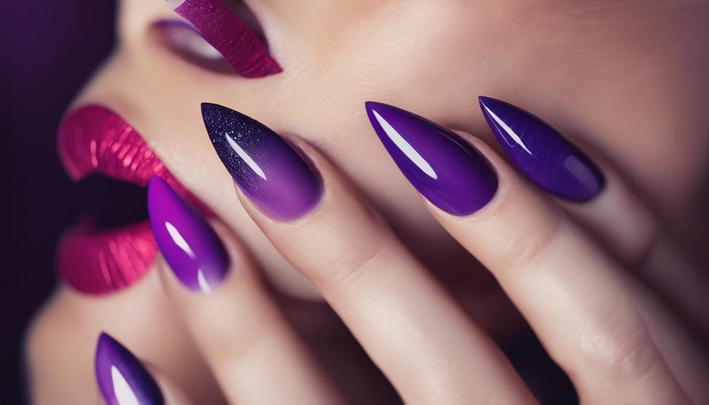stiletto purple nail designs