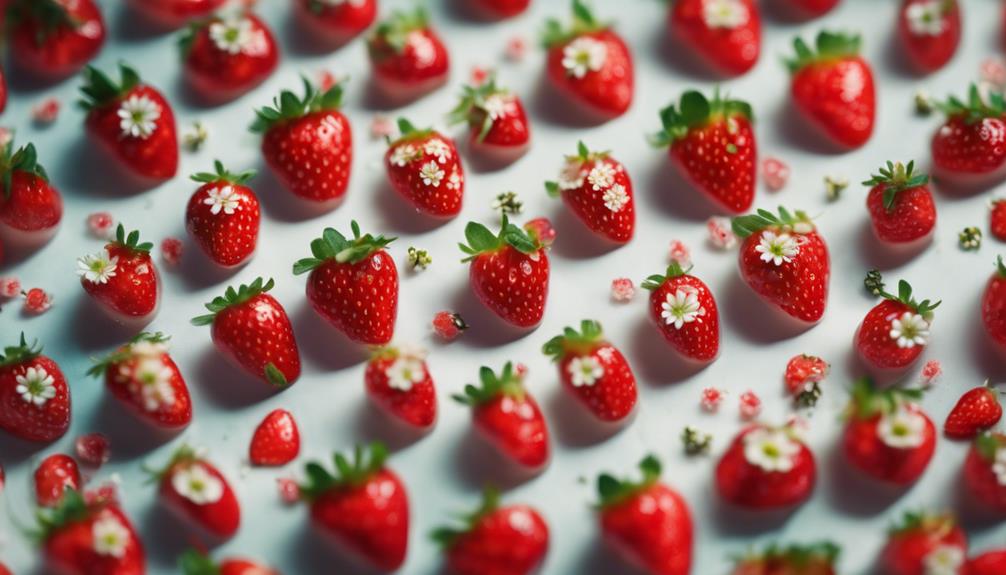 tender strawberries in bloom