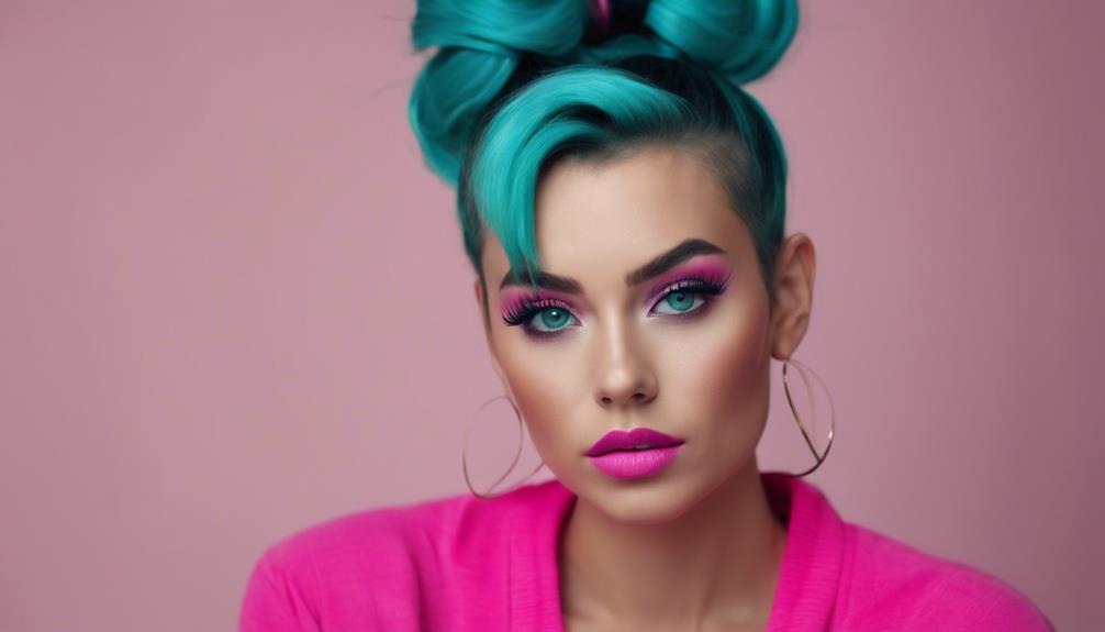 vibrant makeup and hairstyle