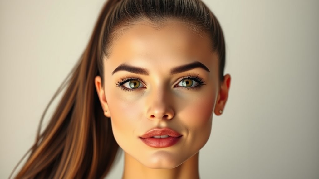 Stirn mit Haaren anheben