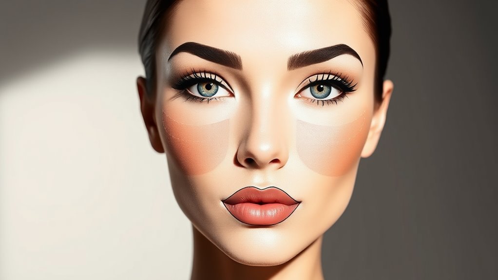 Hervorhebung der Konturierung bei der Platzierung von Rouge