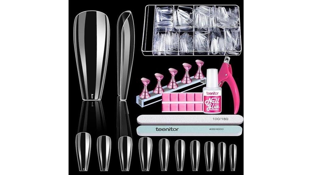 600 clear coffin nail tips