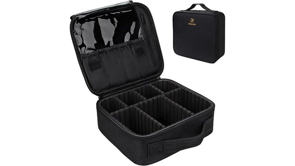 adjustable divider makeup case