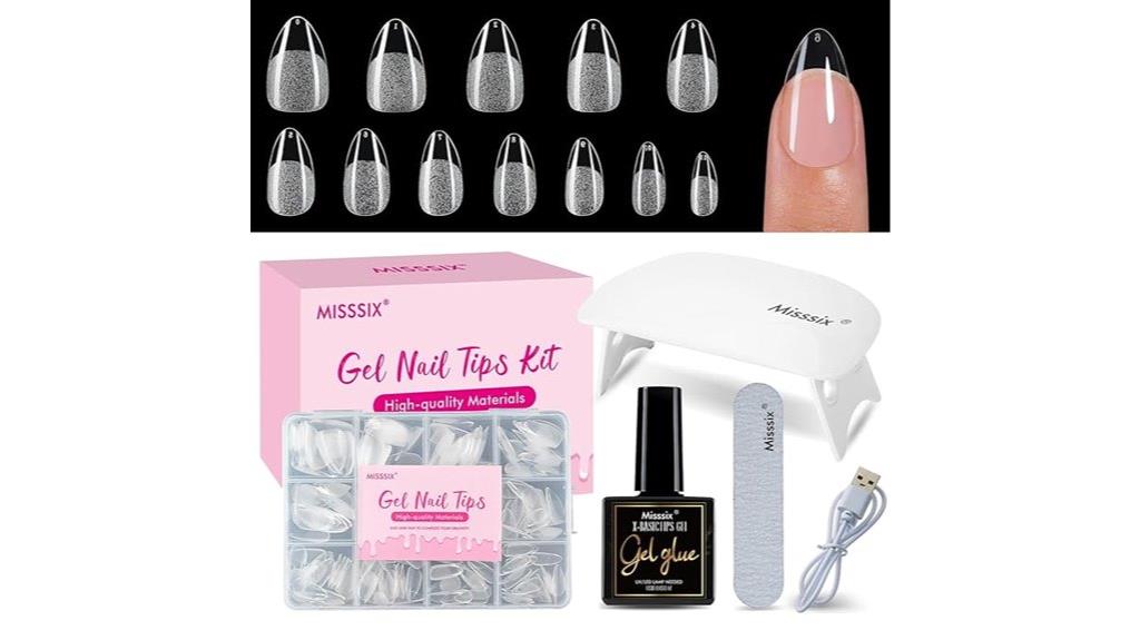 almond gel nail tips