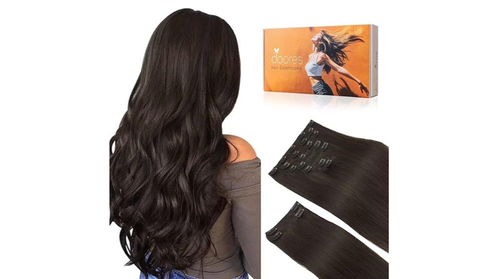 dark brown clip in extensions