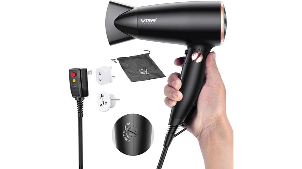 dual voltage travel hair dryer