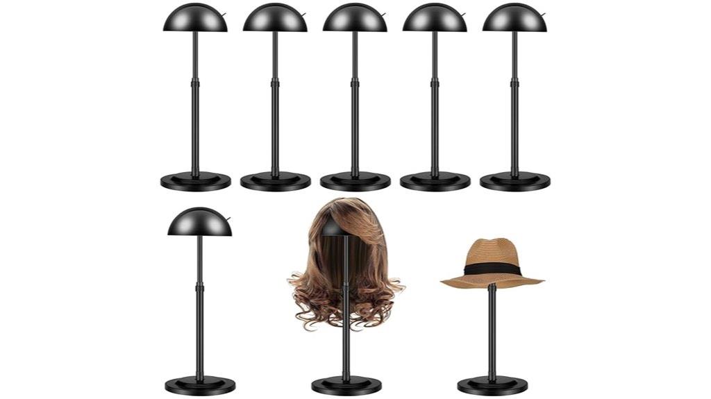 eight piece wig stand set