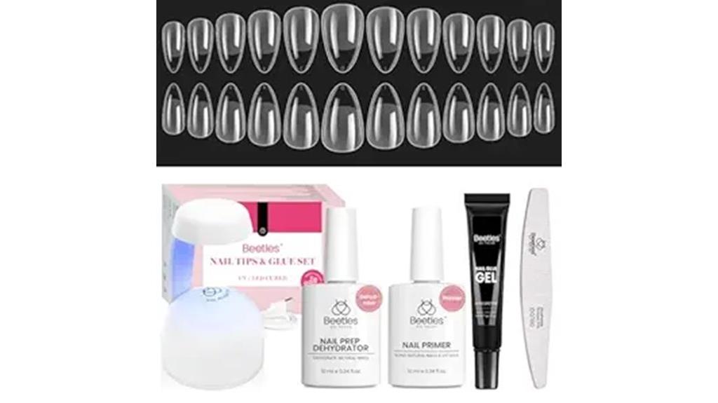 gel nail kit short almond