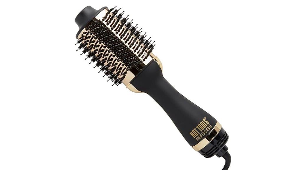 gold plated hair styling brush