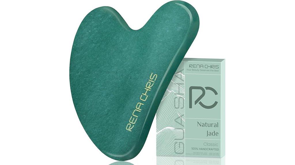 green gua sha facial tool
