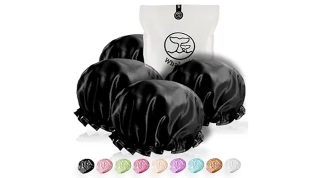 large satin shower caps