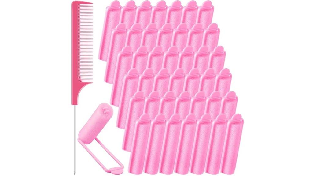 pink foam hair rollers