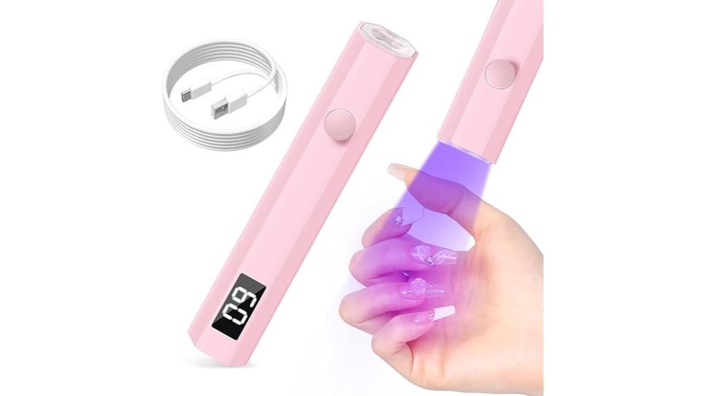 pink portable uv nail light