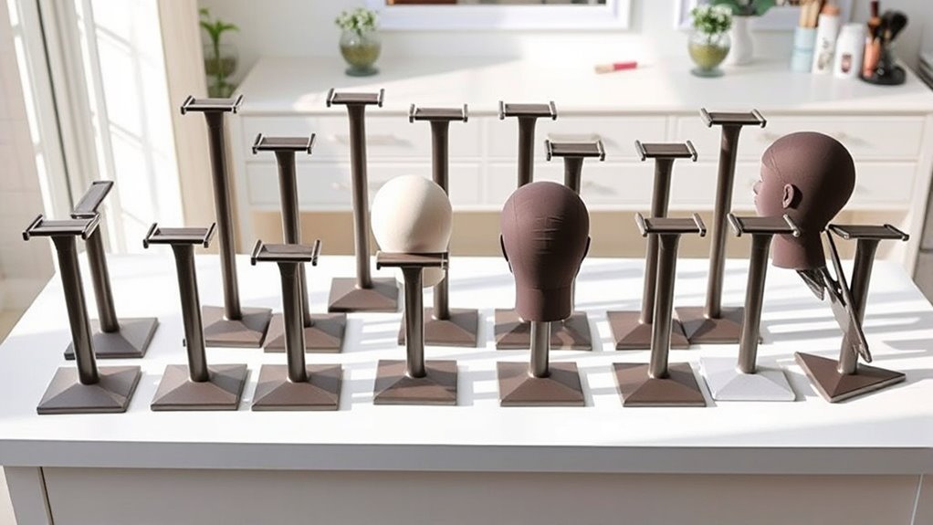 portable collapsible wig stands