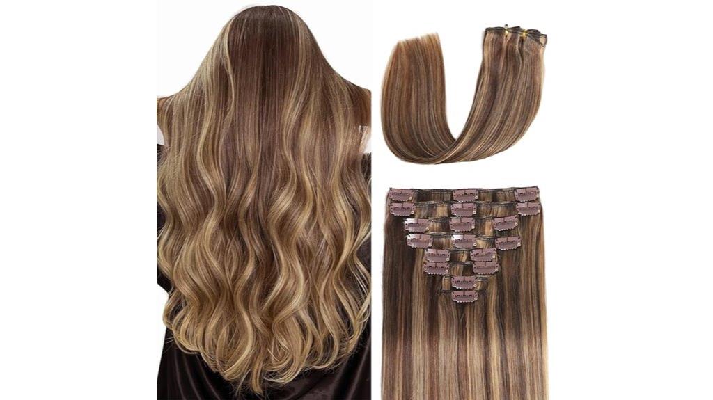seamless chocolate blonde extensions