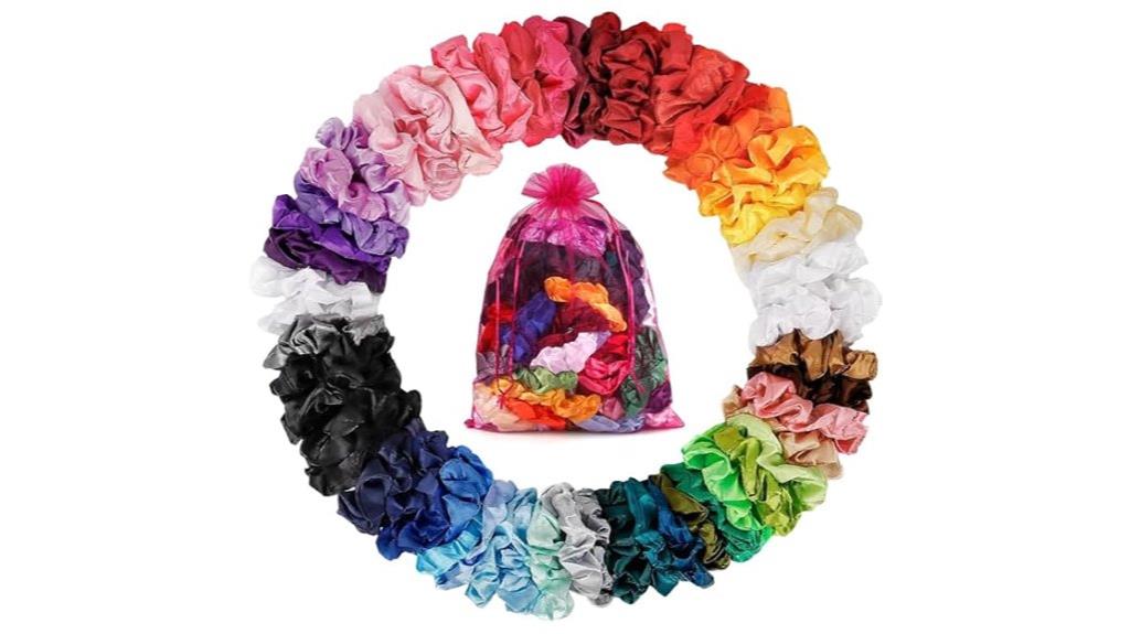 silk curly hair scrunchies