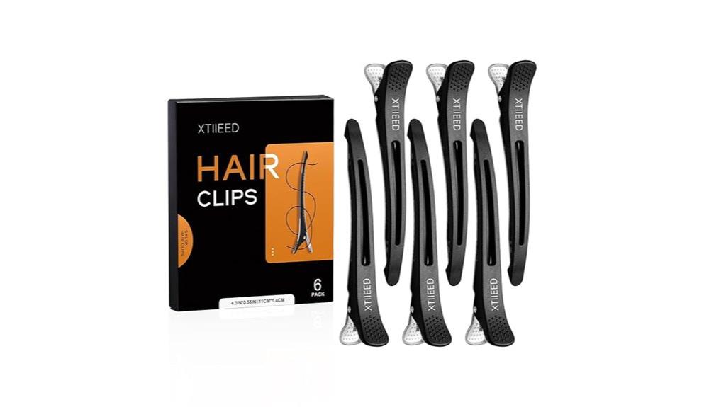 six non slip hair clips