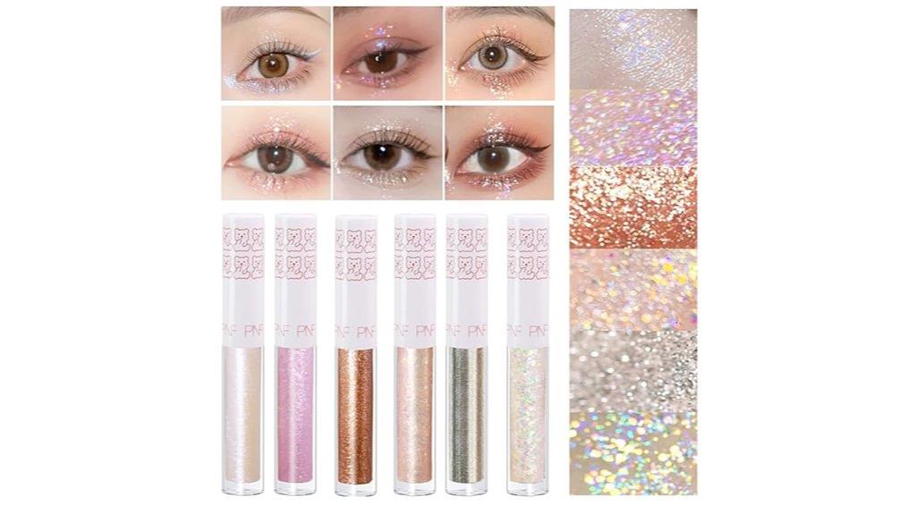 six piece glitter eye set