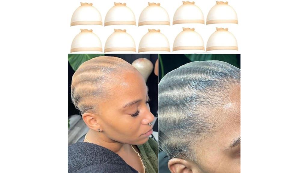ten pack transparent wig caps
