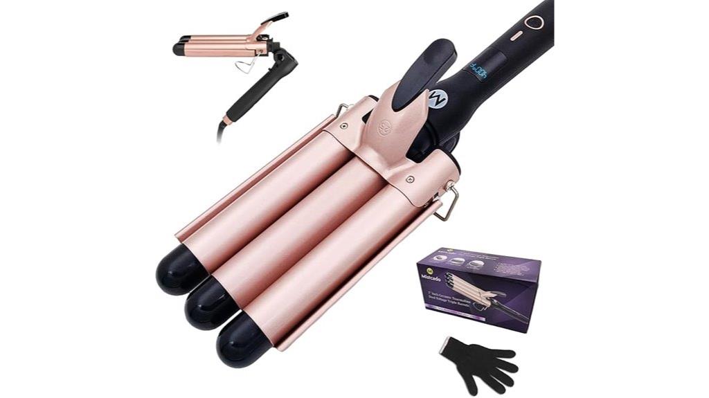three barrel curling iron