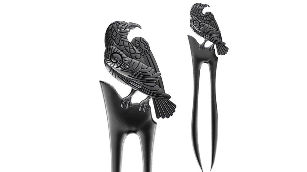viking raven hair pins