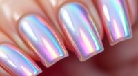 futuristic holographic nail sparkle