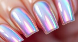 futuristic holographic nail sparkle