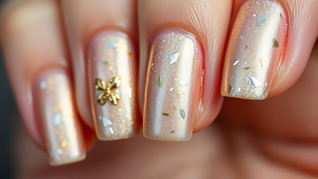 metallic foil nail art