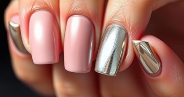 mixed texture nail design