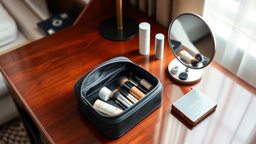 travel skincare and makeup essentials