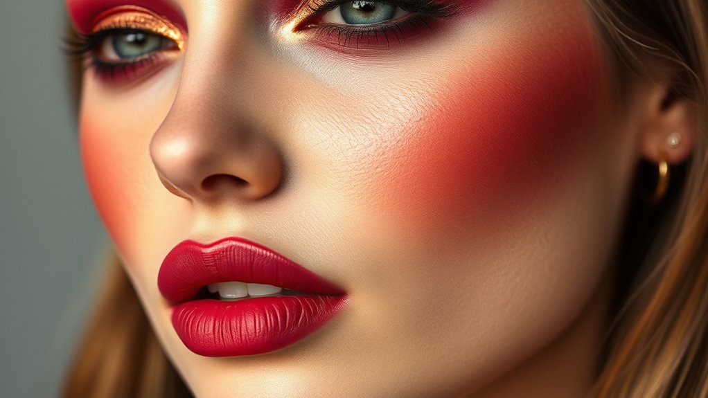 warm berry makeup look