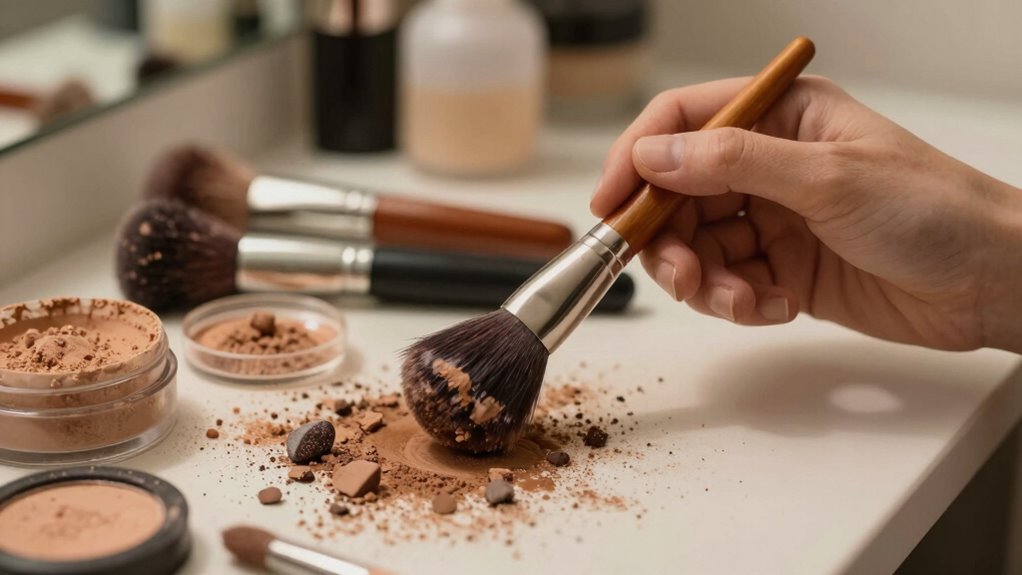 clean brushes prevent skin issues