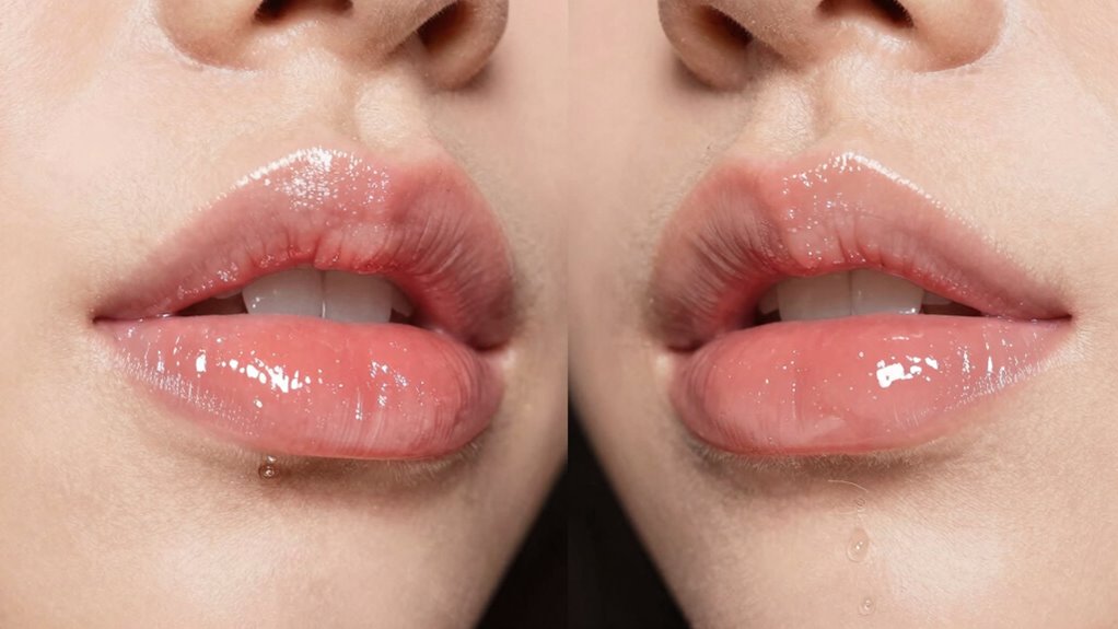 gloss enhances lips volume