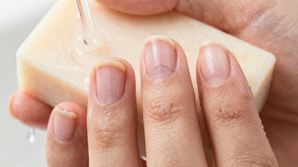 harsh soaps damage nails