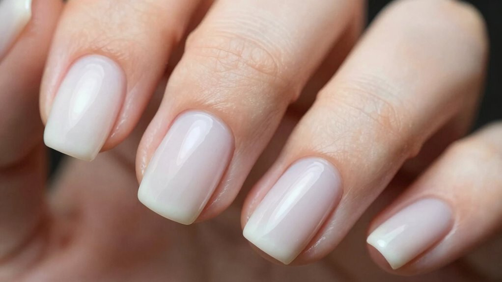 milky opaque rounded nails
