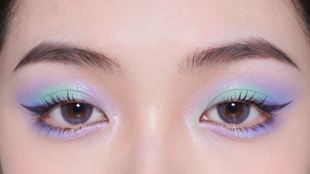 soft pastel eye accents