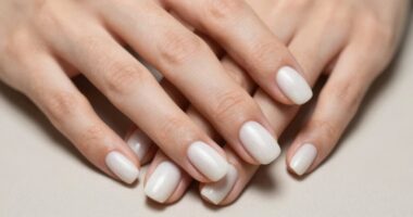 soft polished milky nails