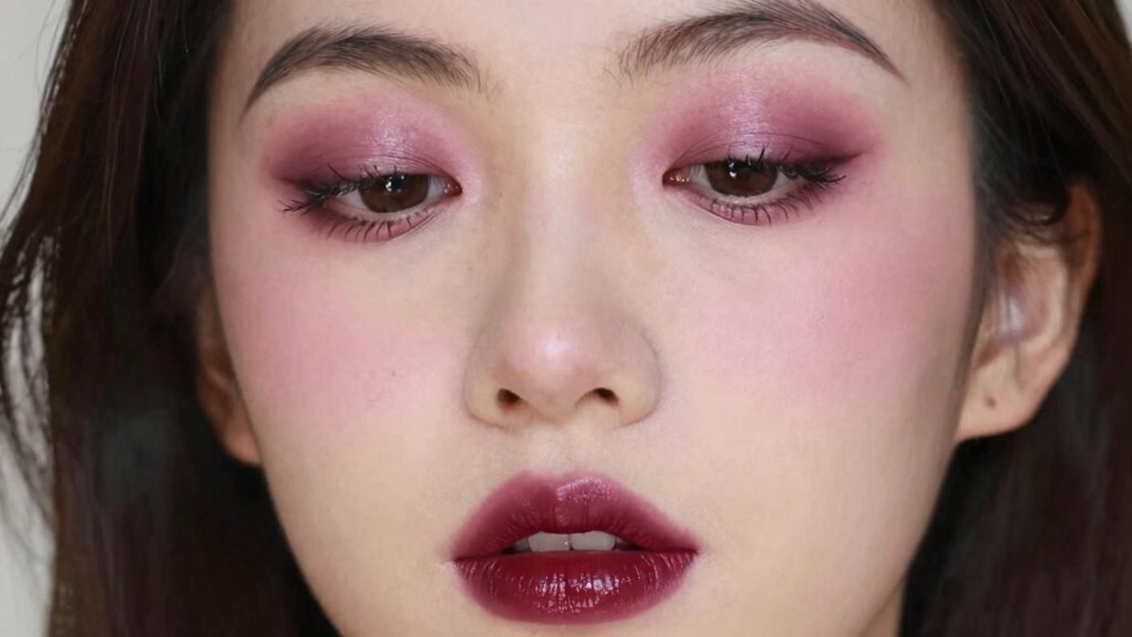 subtle berry makeup accents