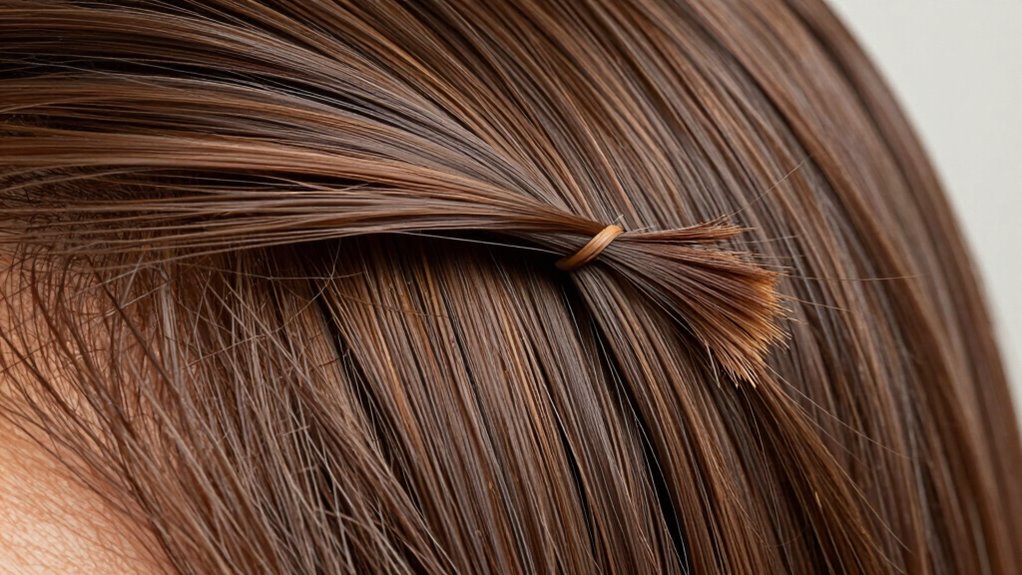 temporary split end concealment