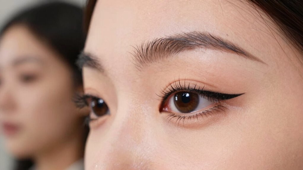 waterproof matte eyeliner application