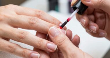careful nail polish application