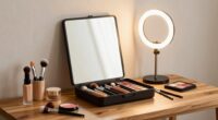 lighting enhances portable makeup stations